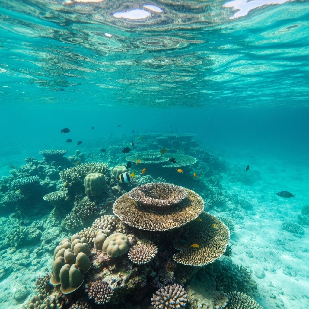 Tropical ocean waters and marine environment near Bali island